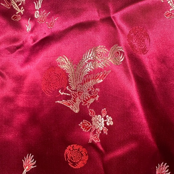 Chico's Deisgn VTG Silk Look Asian Pattern Zip Up Jacket - Picture 7 of 9